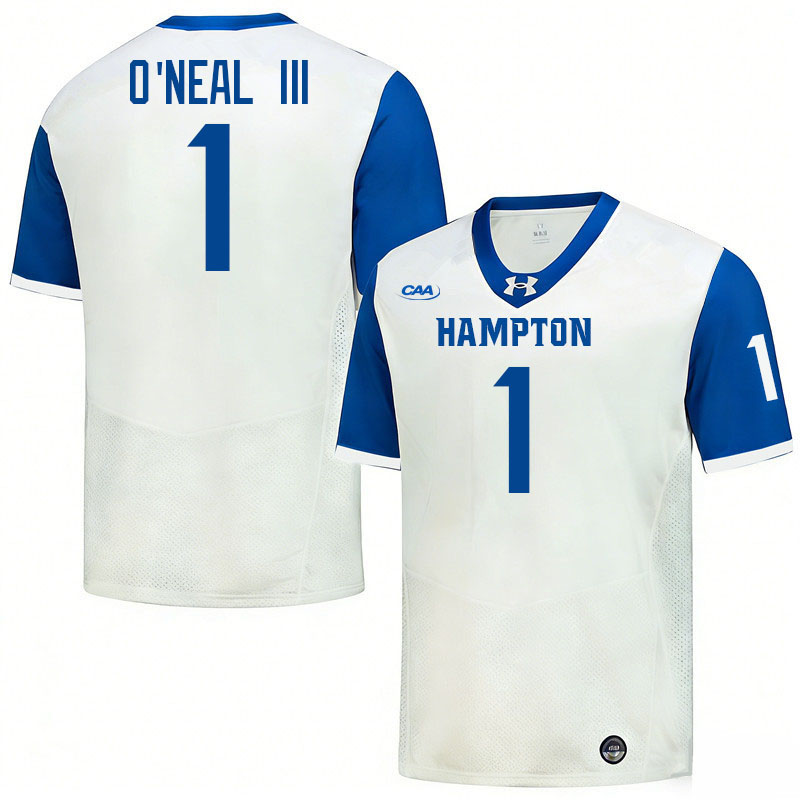 Hampton Pirates #1 Harold O'Neal III College Football Jerseys,Uniforms-White Hampton Pirates #1 Harold O'Neal III College Football Jerseys,Uniforms-White
